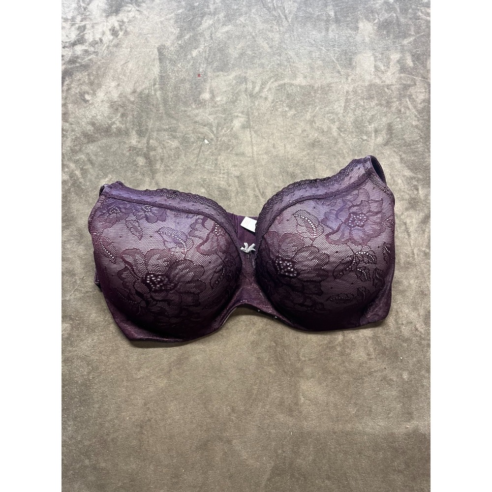 Cacique Modern All Over Lace‎ Bra 40F Purple